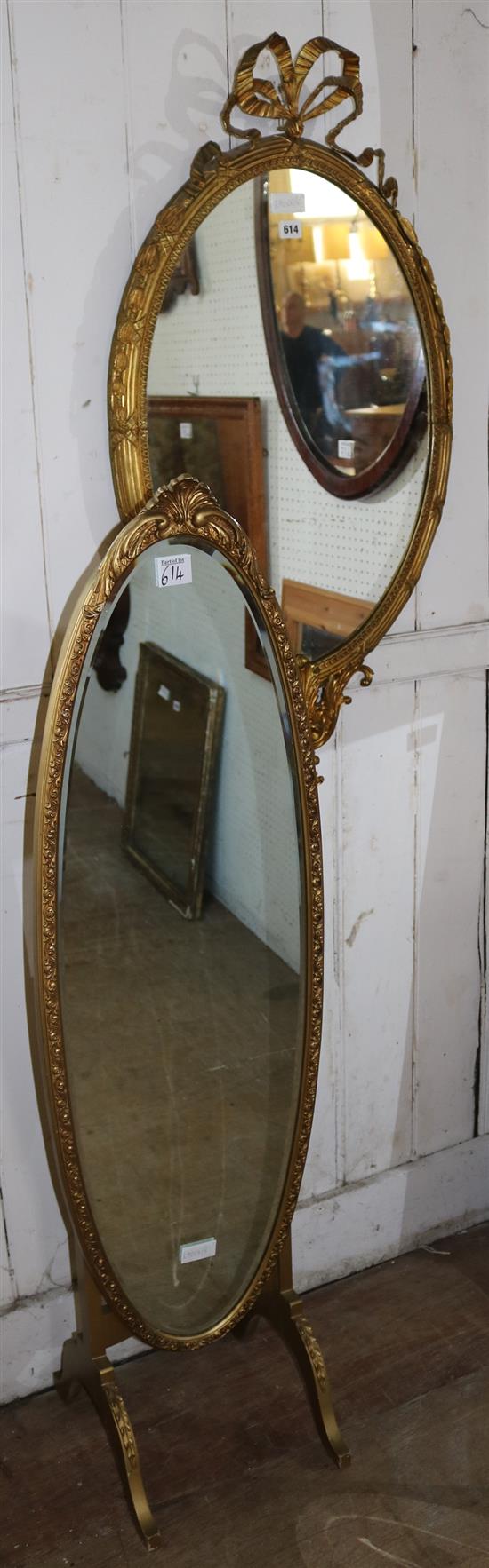 Cheval mirror and another